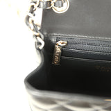 Chanel Mini Classic Square Flap Bag Black Lambskin Light Gold Hardware