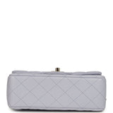 Chanel Mini Rectangular Flap Bag with Top Handle Light Purple Lambskin Light Gold Hardware