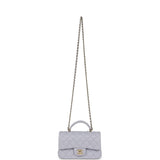 Chanel Mini Rectangular Flap Bag with Top Handle Light Purple Lambskin Light Gold Hardware