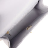 Chanel Mini Rectangular Flap Bag with Top Handle Light Purple Lambskin Light Gold Hardware