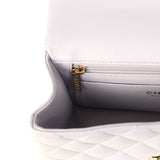 Chanel Mini Rectangular Flap Bag with Top Handle Light Purple Lambskin Light Gold Hardware