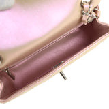Chanel Mini Classic Rectangular Flap Bag Pink Iridescent Calfskin Silver Hardware