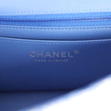 Chanel Mini Rectangular Flap Bag Blue and White Tweed Silver Hardware