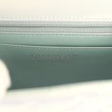 Chanel Mini Classic Square Flap Bag Blue Iridescent Calfskin Silver Hardware