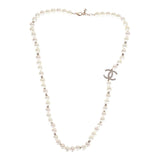 Chanel Gold CC Faux Large Pearl Crystal Necklace