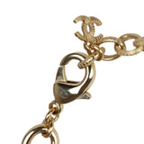 Chanel CC Gold Tone Metal Pearl Necklace Gold Hardware