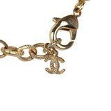 Chanel CC Gold Tone Metal Pearl Necklace Gold Hardware