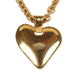 Vintage Chanel 24K Gold Plated Gold CC Heart Pendant Necklace
