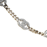 Chanel Crystal CC Choker Necklace Silver Tone and Light Gold Tone Hardware