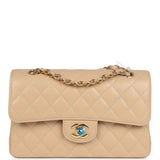 Chanel Small Classic Double Flap Bag Beige Caviar Gold Hardware