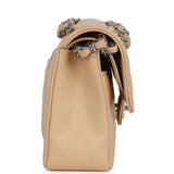 Chanel Small Classic Double Flap Bag Beige Caviar Silver Hardware