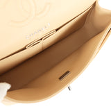 Chanel Small Classic Double Flap Bag Beige Caviar Silver Hardware