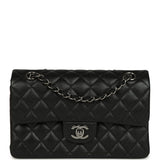 Pre-owned Chanel Small Classic Double Flap Bag Black Iridescent Caviar Ruthenium Hardware