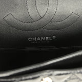 Pre-owned Chanel Small Reissue 225 2.55 Double Flap Bag So Black Shiny Crumpled Calfskin Black Hardware