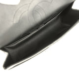 Pre-owned Chanel Small Reissue 225 2.55 Double Flap Bag So Black Shiny Crumpled Calfskin Black Hardware