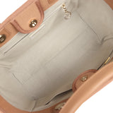 Chanel Small Deauville Shopping Tote Dark Beige Canvas Light Gold Hardware