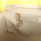Chanel Small Deauville Shopping Tote Yellow Canvas Light Gold Hardware