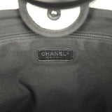 Preowned Chanel Medium Deauville Shopping Tote Light Grey Raffia and Canvas Silver Hardware