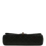 Vintage Chanel Kelly Parent and Child Flap Bag Set Black Lambskin Gold Hardware