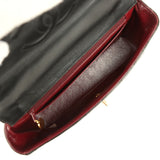 Vintage Chanel Kelly Parent and Child Flap Bag Set Black Lambskin Gold Hardware