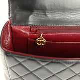 Vintage Chanel Kelly Parent and Child Flap Bag Set Black Lambskin Gold Hardware