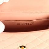 Vintage Chanel Kelly Parent and Child Flap Bag Set Pink Lambskin Gold Hardware