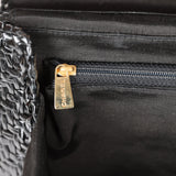 Vintage Chanel Flap Bag Black Wicker Gold Hardware
