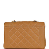 Vintage Chanel Medium Diana Flap Bag Dark Beige Caviar Silver Hardware