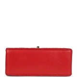 Vintage Chanel Top Handle Square Flap Red Lambskin Gold Hardware