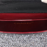 Custom Black Swarovski Crystal Vintage Chanel Mini Kelly Flap Bag Black Lambskin Gold Hardware