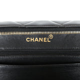 Vintage Chanel Lunchbox Vanity Black Patent Leather Gold Hardware