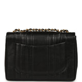 Vintage Chanel Jumbo Classic Mademoiselle Vertical Flap Black Caviar Gold Hardware