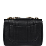 Vintage Chanel XL Jumbo Classic Mademoiselle Vertical Flap Black Caviar Gold Hardware