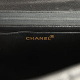 Vintage Chanel Jumbo Classic Mademoiselle Vertical Flap Black Caviar Gold Hardware