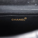 Vintage Chanel XL Jumbo Classic Mademoiselle Vertical Flap Black Caviar Gold Hardware