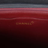 Vintage Chanel XL Jumbo Maxi Flap Bag Black Lambskin Gold Hardware