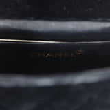 Vintage Chanel Micro Kelly Child Flap Bag Black Velvet Gold Hardware