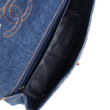 Vintage Chanel Jumbo Classic Single Flap Bag Blue Denim Tortoiseshell Bakelite Hardware