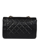 Vintage Chanel Medium Diana Flap Bag Black Lambskin Gold Hardware