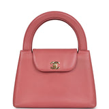 Vintage Chanel Large Kelly Pink Lambskin Gold Hardware