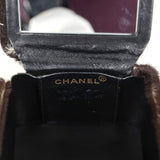 Vintage Chanel Square Vanity Box Brown and White Cow Print Pony Hair Antique Gold Hardware