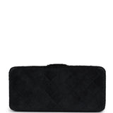 Vintage Chanel Rectangular Vanity Box Black Pony Hair Antique Gold Hardware