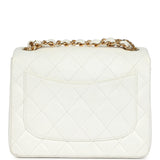 Vintage Chanel Mini Square Flap Bag White Lambskin Gold Hardware