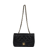 Vintage Chanel Small Diana Flap Bag Black Lambskin Gold Hardware