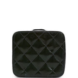 Vintage Chanel Mini Square Vanity Green Patent Antique Gold Hardware