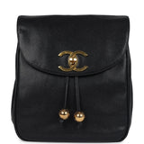 Vintage Chanel Medium CC Backpack Black Caviar Gold Hardware