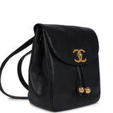 Vintage Chanel Medium CC Backpack Black Caviar Gold Hardware