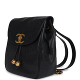 Vintage Chanel Medium CC Backpack Black Caviar Gold Hardware