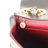 Vintage Chanel Jumbo Classic Mademoiselle Vertical Flap Black Lambskin Gold Hardware