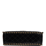 Vintage Chanel Maxi Classic Chain Around Single Flap Bag Black Patent Gold Hardware